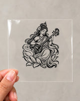 Saraswati Calligraphy hard surface patch on clear film
