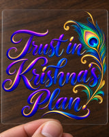 Trust In Krishna's Plan hard surface patch on clear film