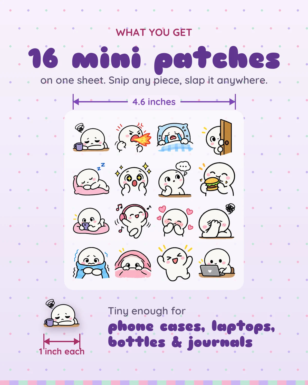 Doodle Mood mini patches: what you get