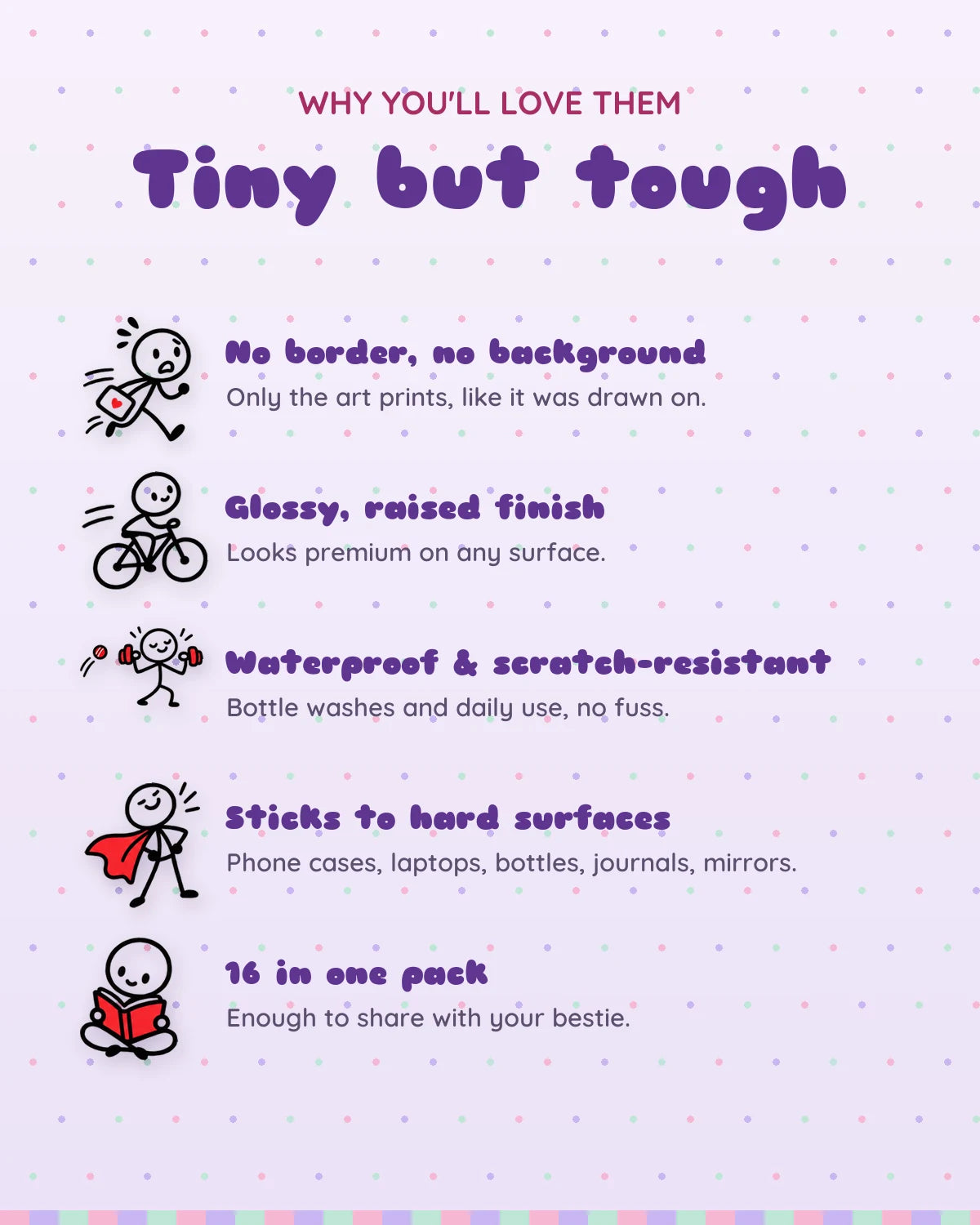 Stick Figure Life mini patches: features