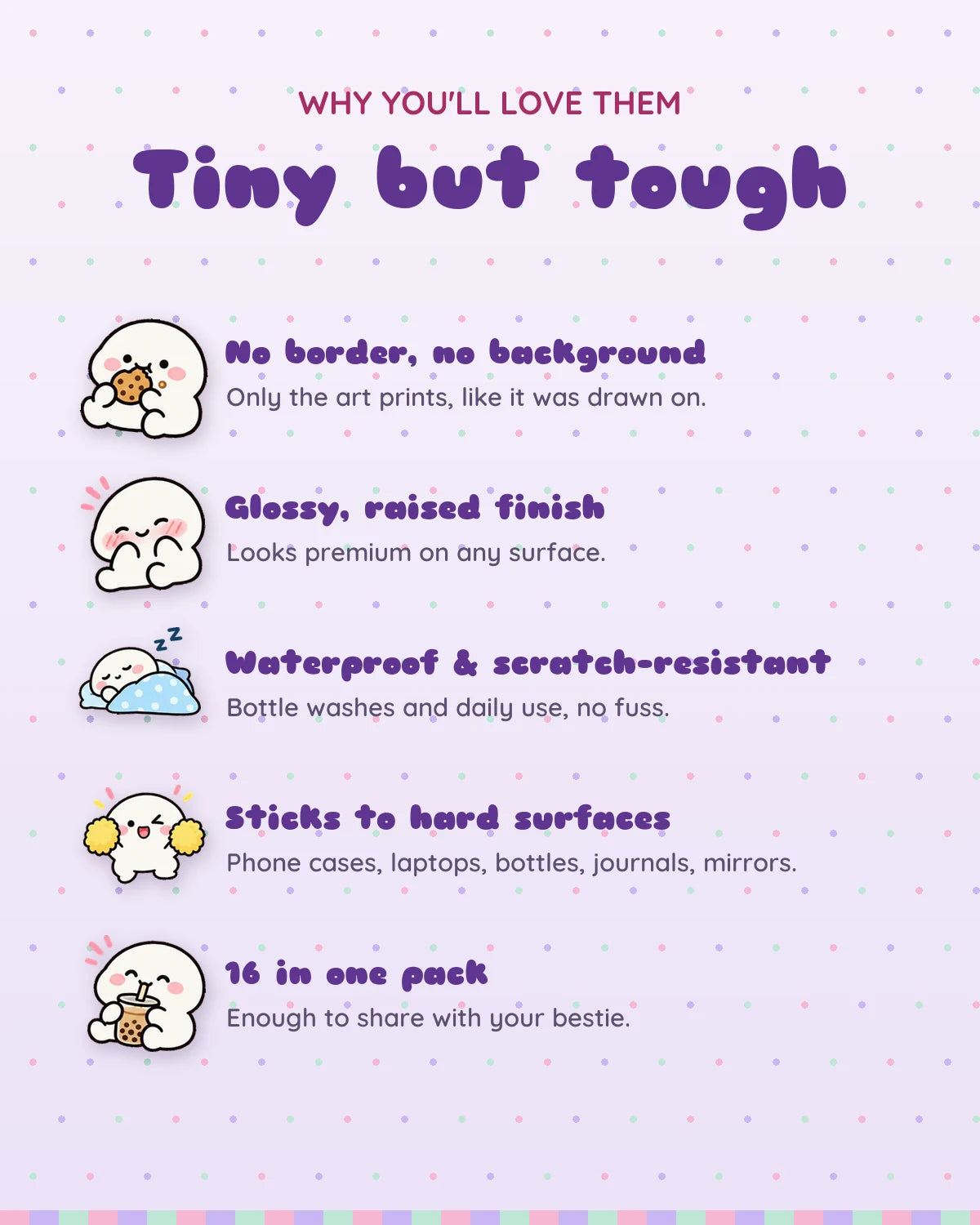 Mochi Mood mini patches: features