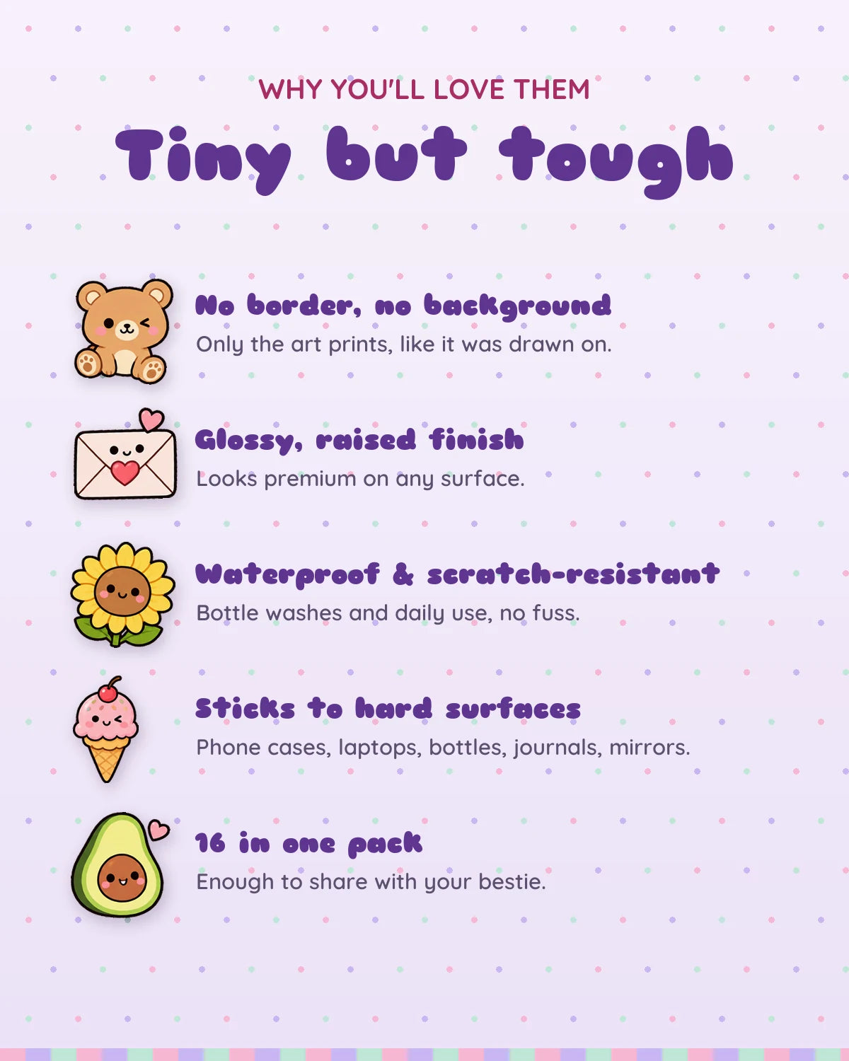 Happy Things mini patches: features