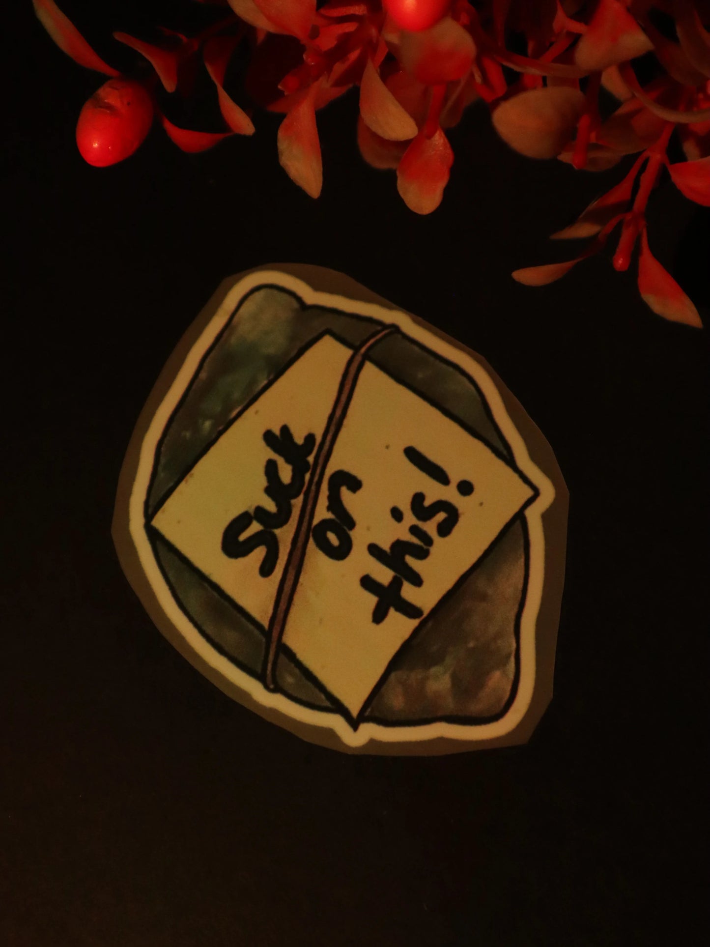 Suck on this! | Iron on patch | The Dundie Pack