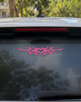 Pink Tribal car patch on a car