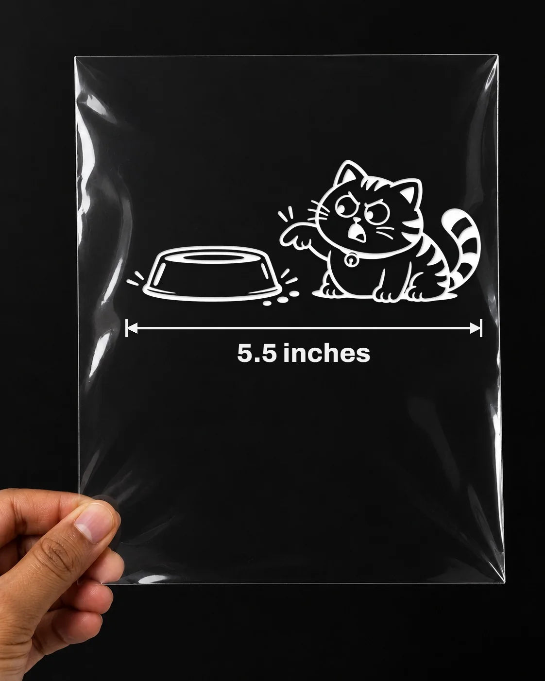 Hungry Cat car patch in white on a car