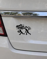 Don't Touch My Car car patch in black on a car