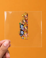 Peekaboo Bhagwan hard surface patch on clear film