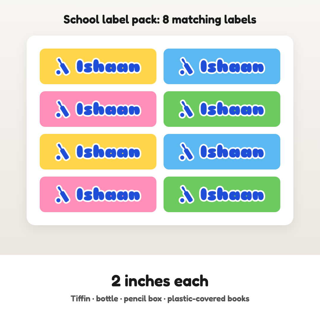 Your child's name on their tiffin box, customised name patch