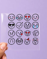 Line Emojis mini hard surface patch sheet on clear film