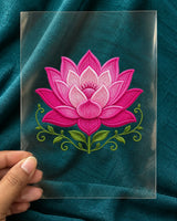Lotus Bloom embroidery-look iron-on patch | Thread Theory
