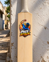 Pace Attack cricket bat patch on a bat