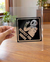 Respect for Bikers hard surface patch on clear film