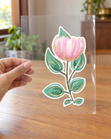 Blushing Tulip hard surface patch on clear film