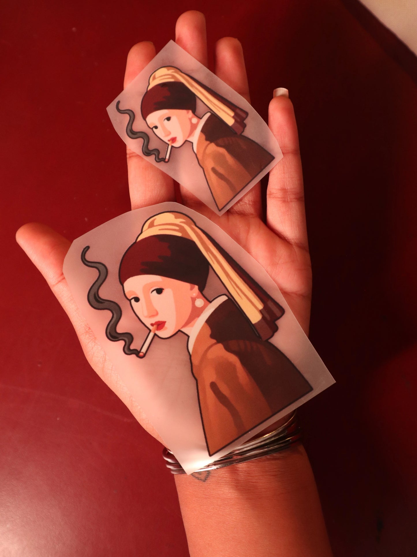 Smokin’ Girl With a Pearl | Iron-on Patch | Girlie Pop