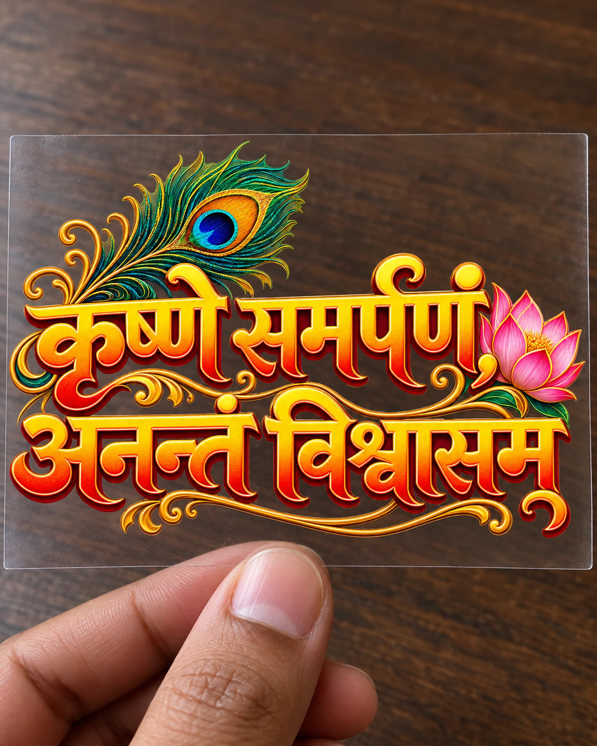 Krishna Samarpan hard surface patch on clear film