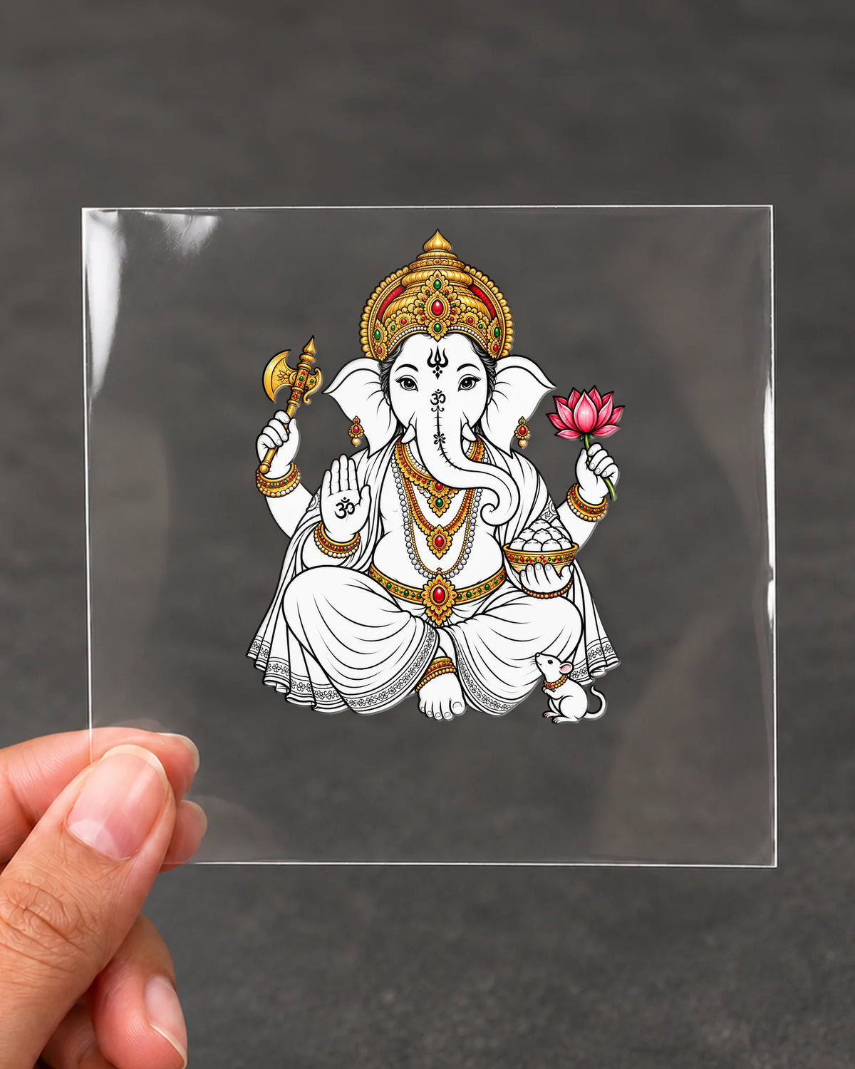 Gajanan Line Art hard surface patch on clear film