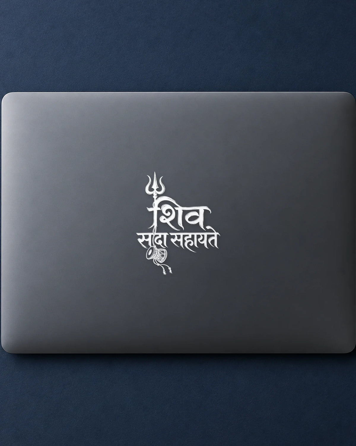 Shiv Sada Sahayate hard surface patch in white ink mockup