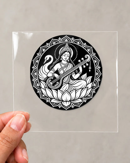 Saraswati Mandala hard surface patch on clear film