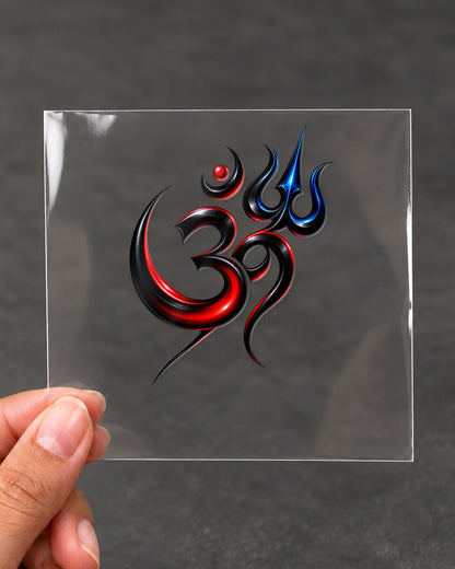 Om Trishul hard surface patch on clear film