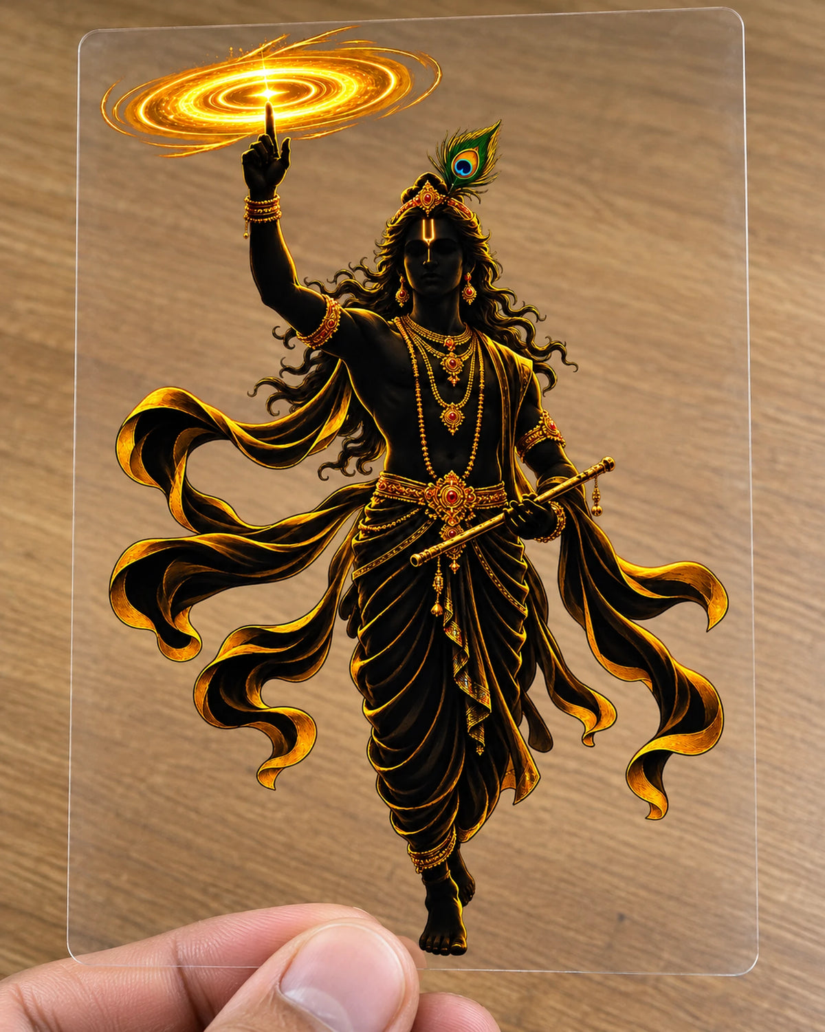 Chakradhari Silhouette hard surface patch on clear film