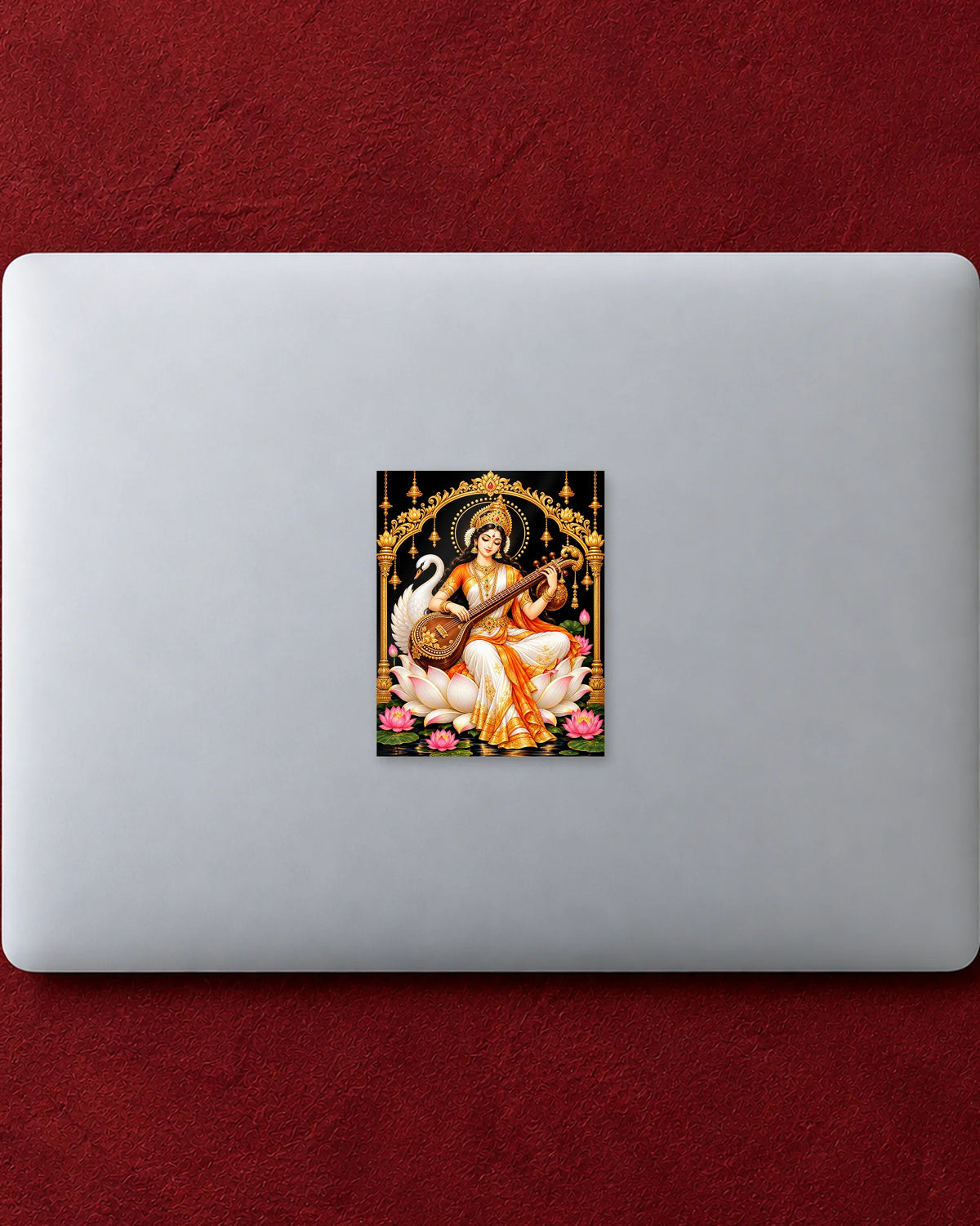 Saraswati Veena Frame hard surface patch mockup