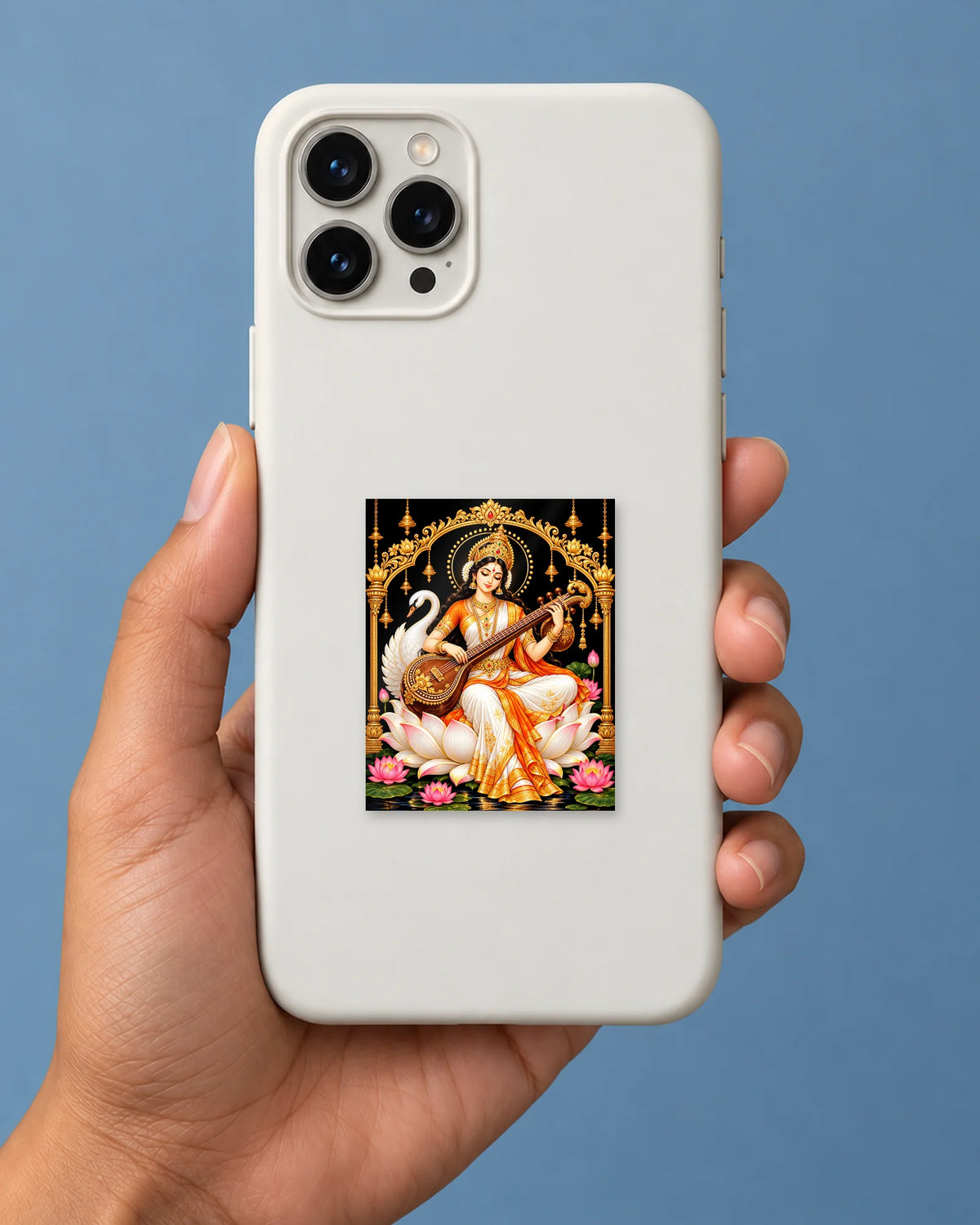 Saraswati Veena Frame hard surface patch mockup