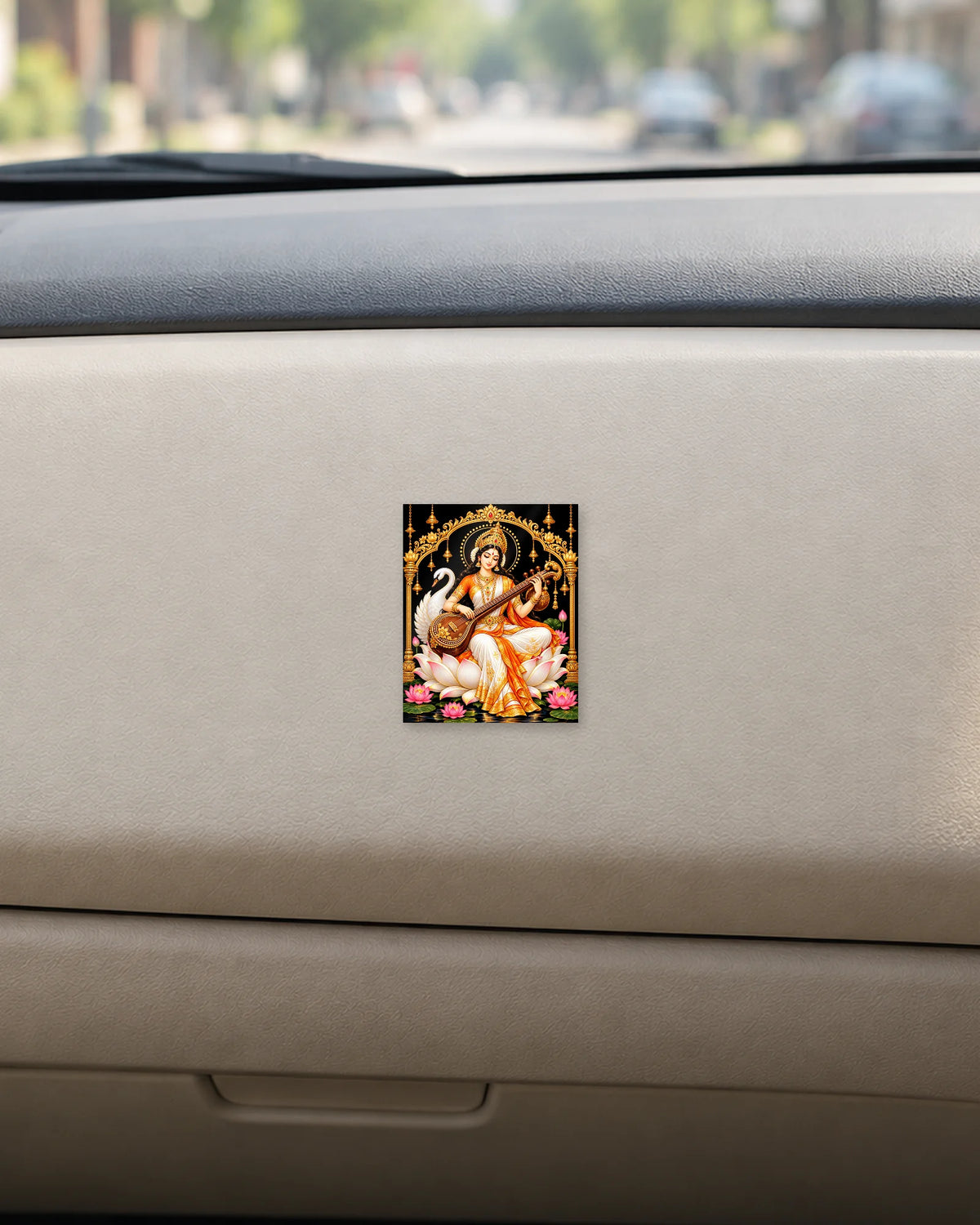 Saraswati Veena Frame hard surface patch mockup