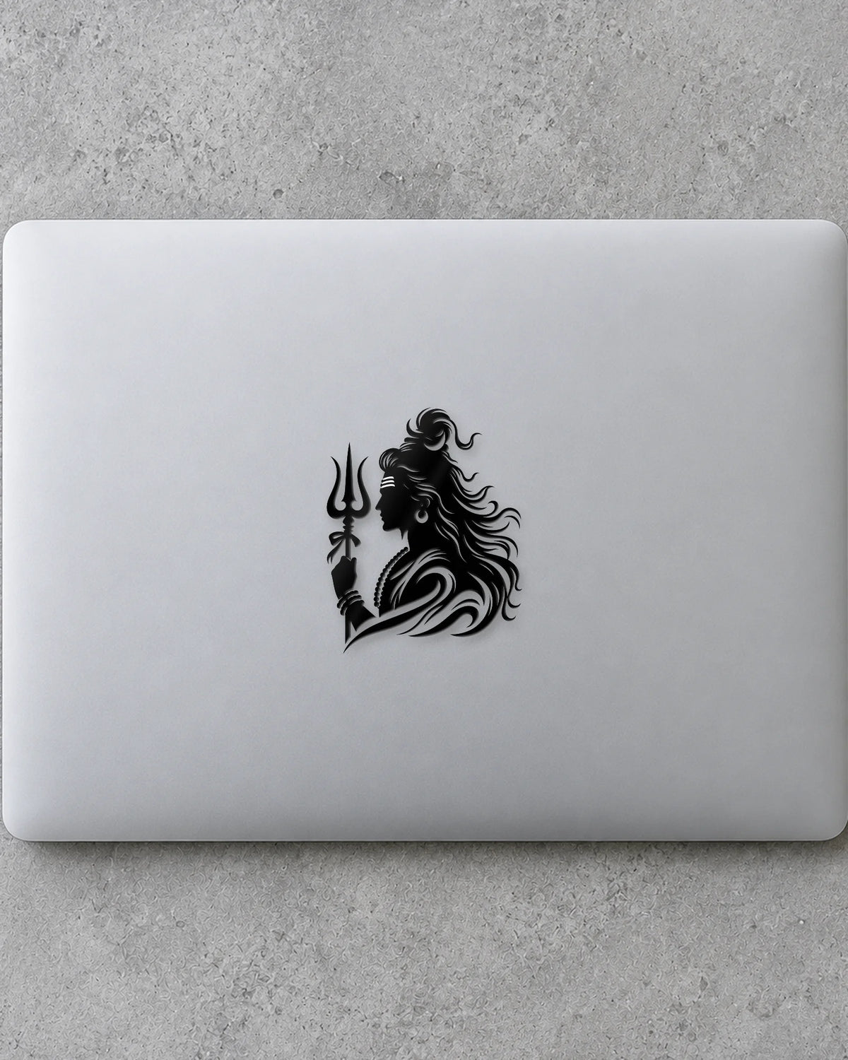 Mahadev Profile hard surface patch in black ink mockup