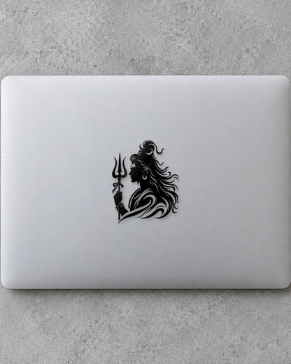 Mahadev Profile hard surface patch in black ink mockup