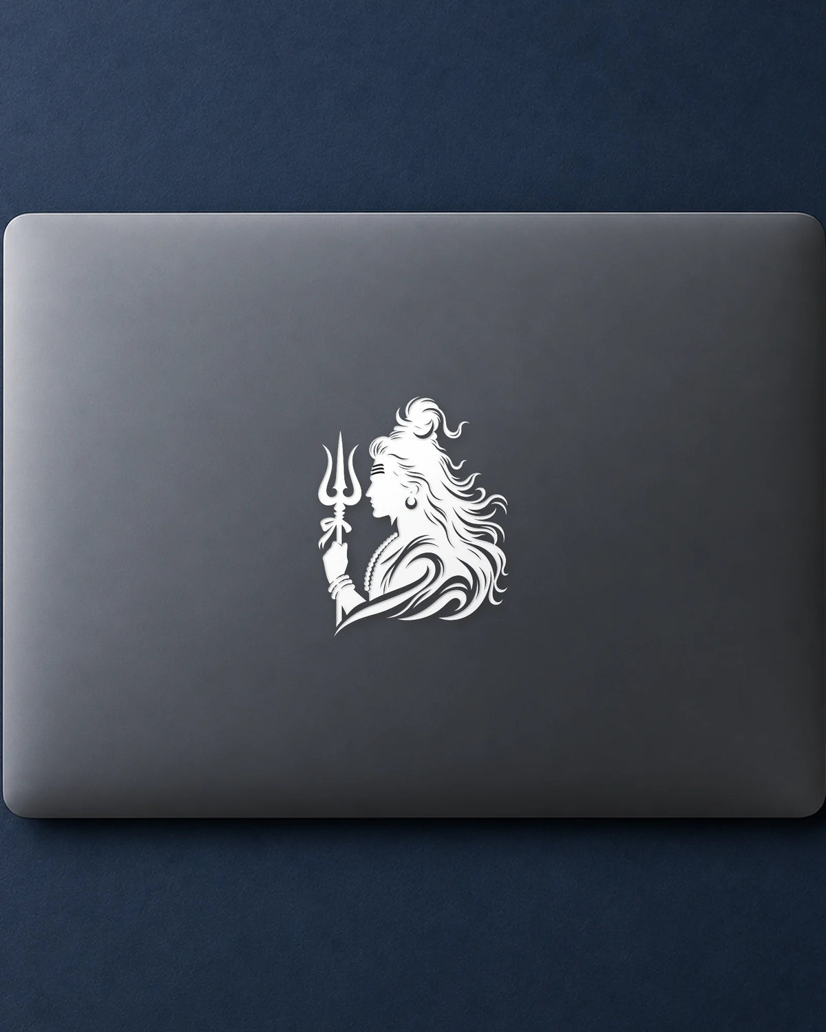 Mahadev Profile hard surface patch in white ink mockup