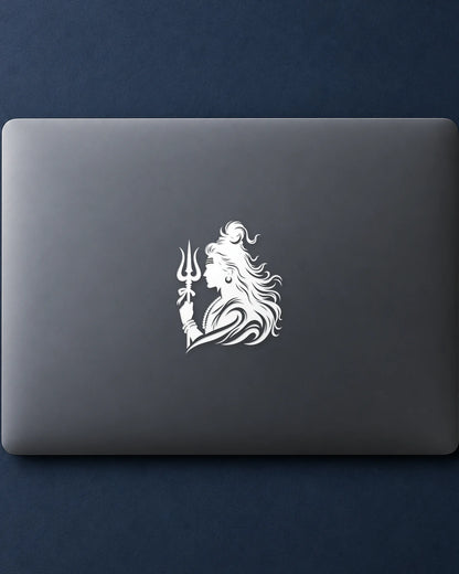 Mahadev Profile hard surface patch in white ink mockup