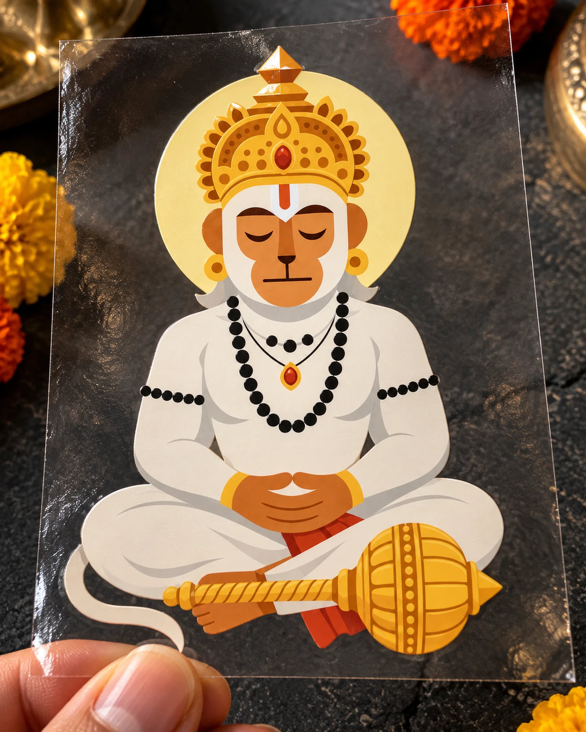Dhyan Hanuman hard surface patch on clear film