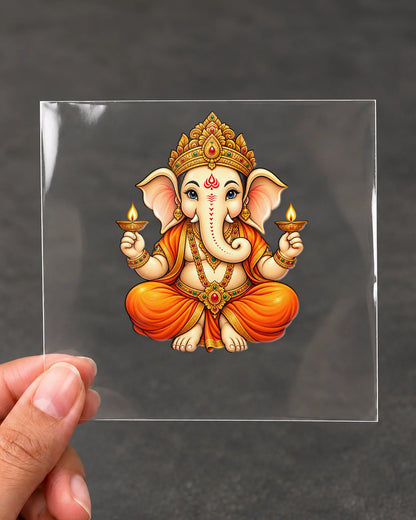 Diya Ganesha hard surface patch on clear film