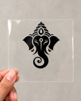 Ekdant Silhouette hard surface patch in black ink on clear film