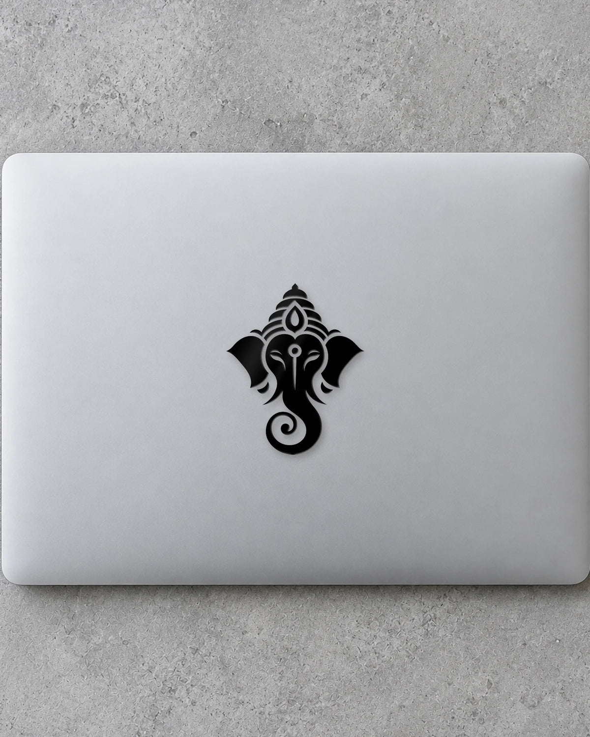 Ekdant Silhouette hard surface patch in black ink mockup