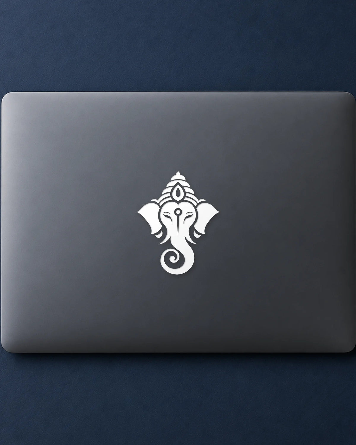 Ekdant Silhouette hard surface patch in white ink mockup