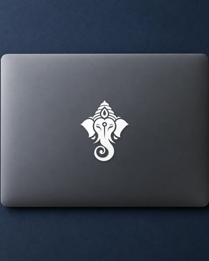 Ekdant Silhouette hard surface patch in white ink mockup