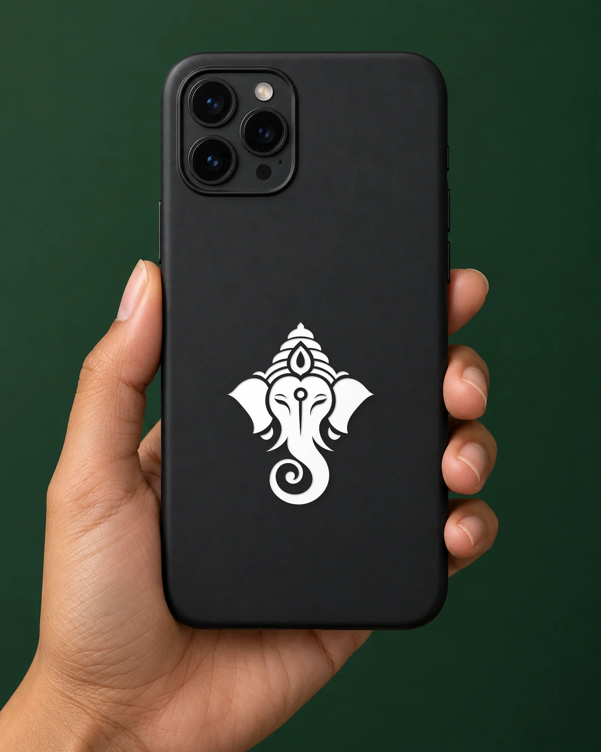 Ekdant Silhouette hard surface patch in white ink mockup