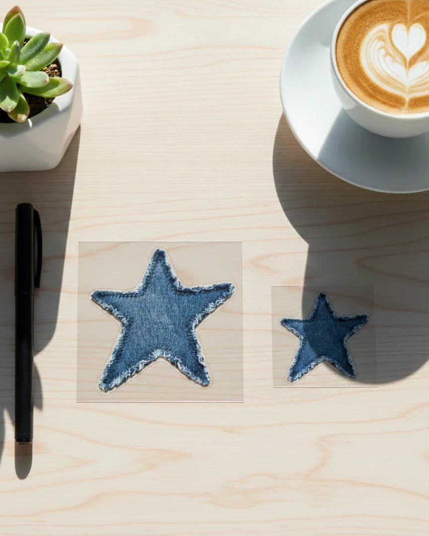 Denim Star | Iron-on Patch | Cosmic Threads