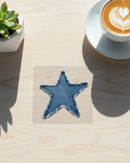 Denim Star | Iron-on Patch | Cosmic Threads