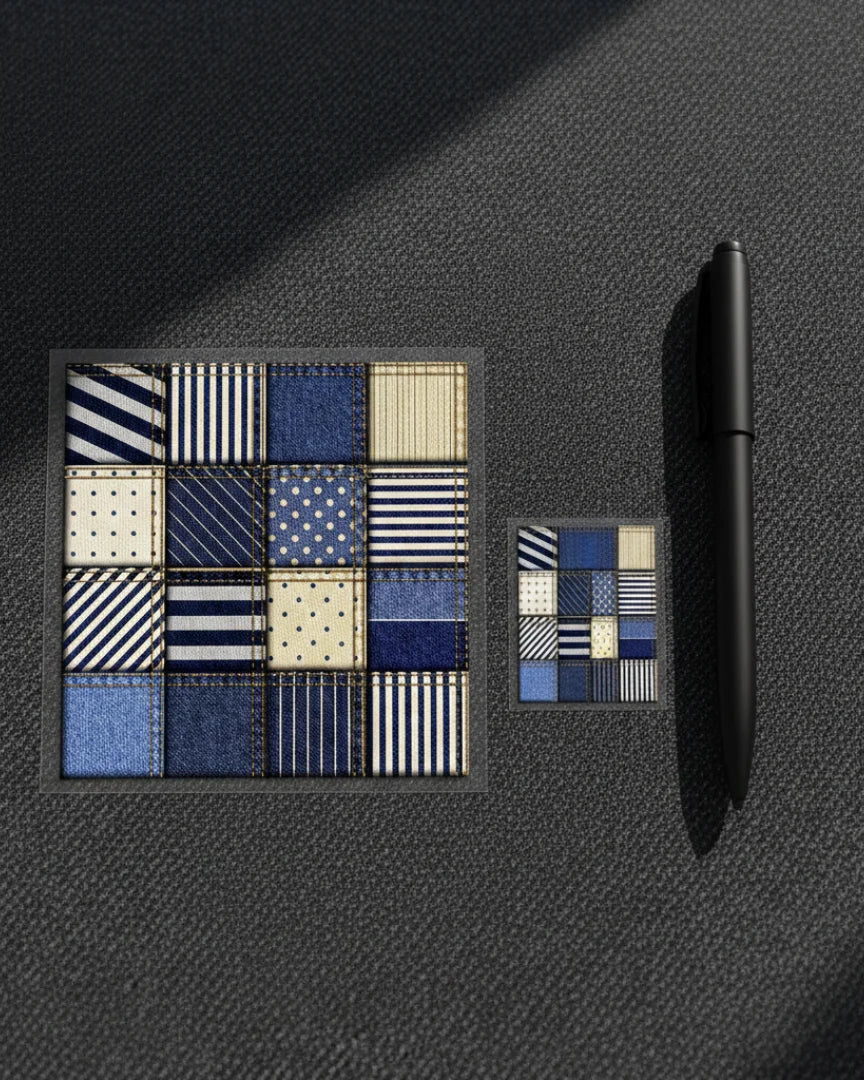 Indigo Patchwork | Iron-on Patch | Cosmic Threads