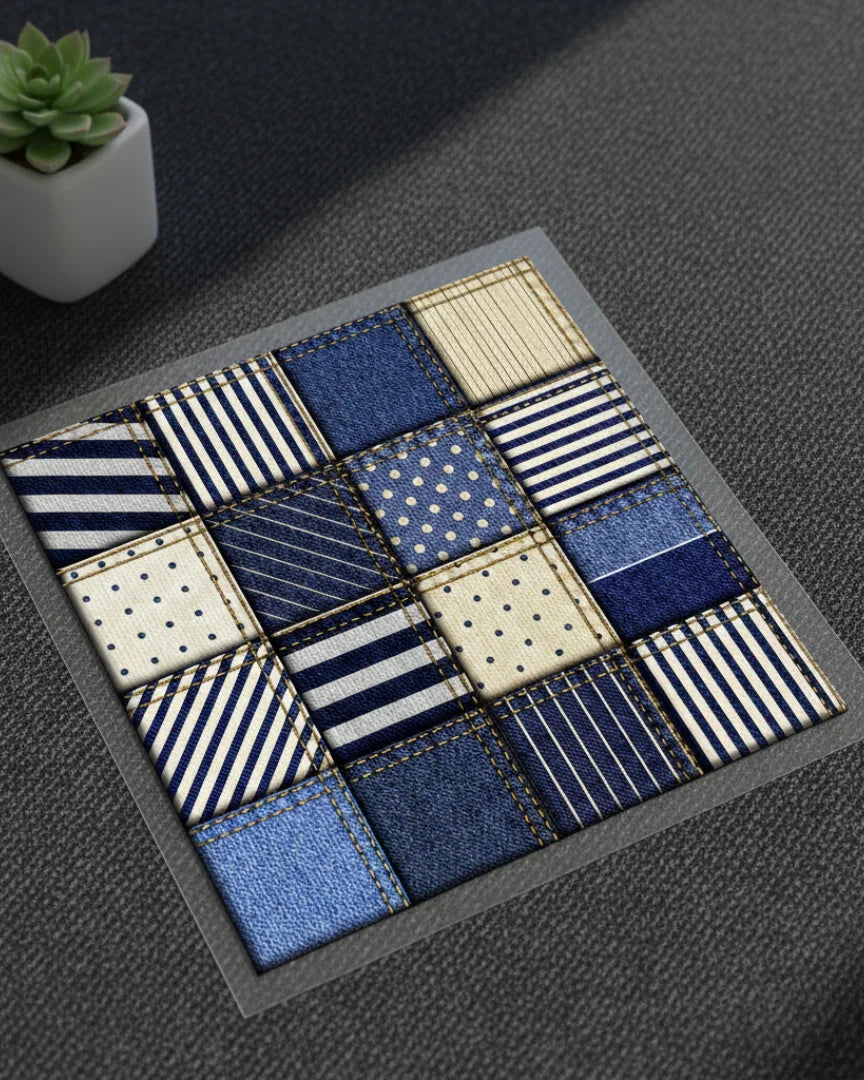 Indigo Patchwork | Iron-on Patch | Cosmic Threads