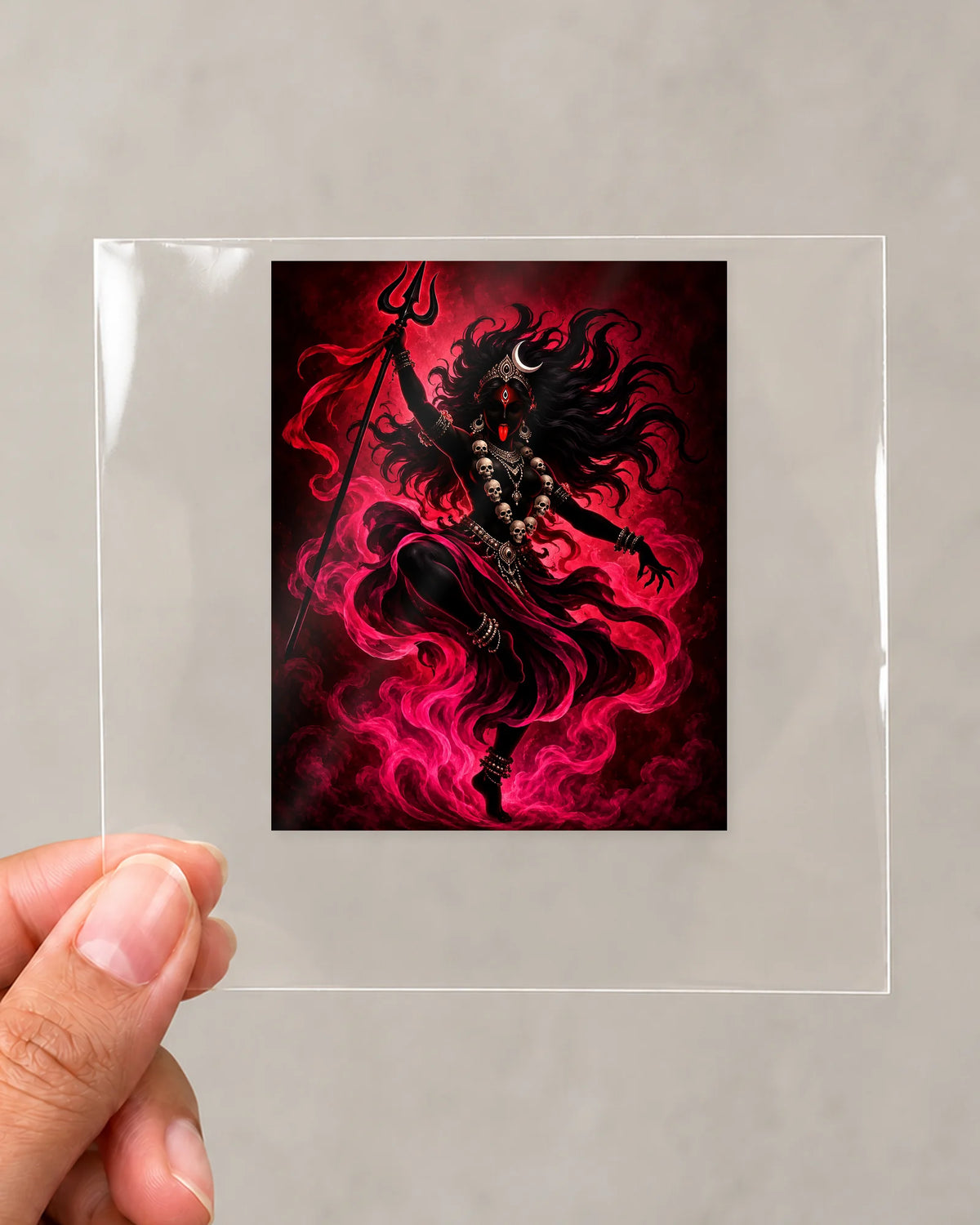 Kali Nritya hard surface patch on clear film