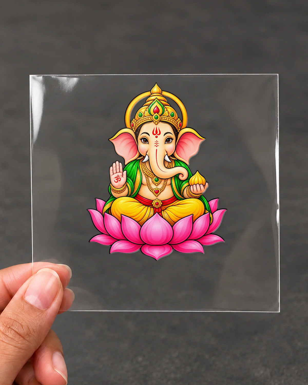 Kamalasan Ganesha hard surface patch on clear film