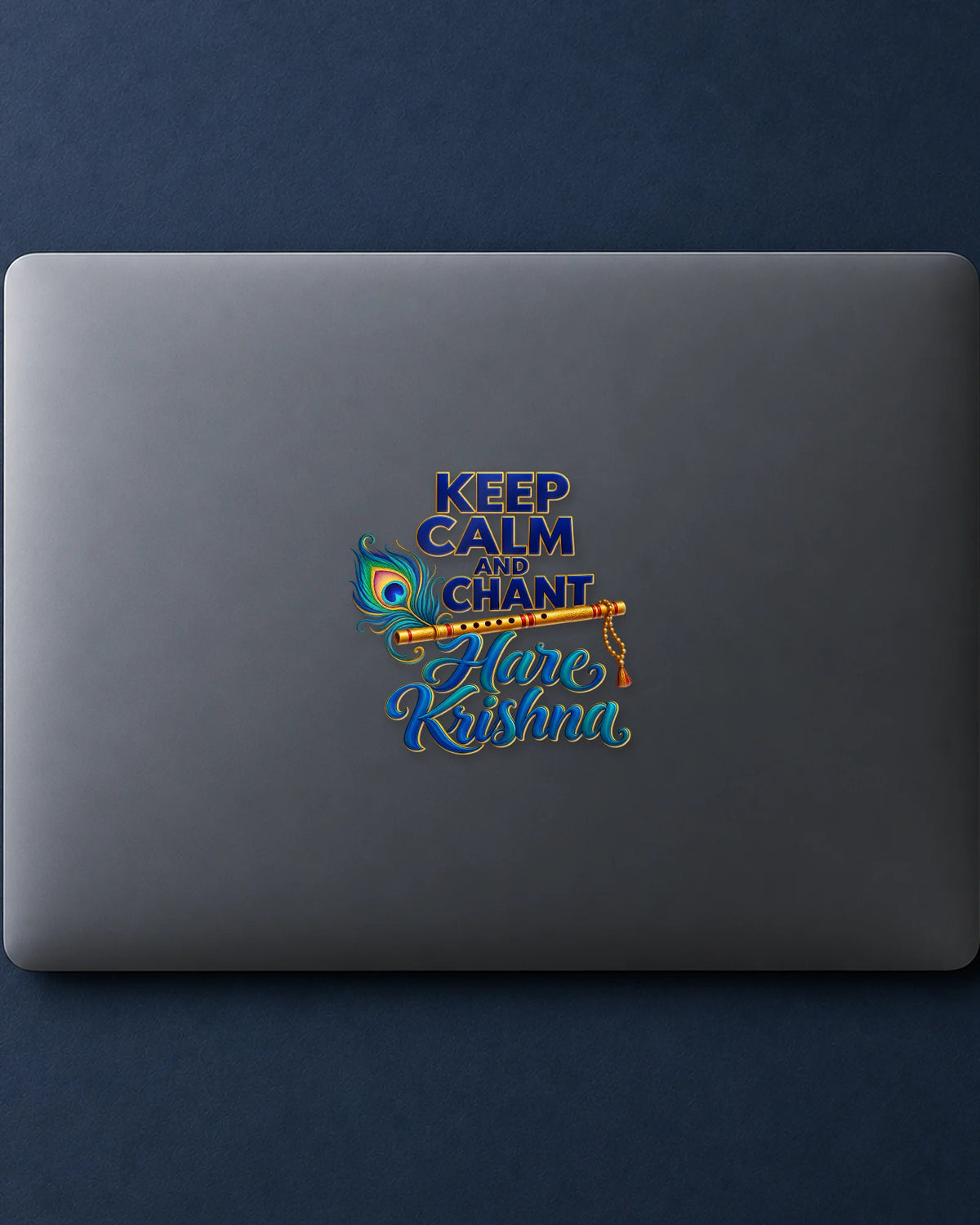 Keep Calm Chant Hare Krishna hard surface patch mockup