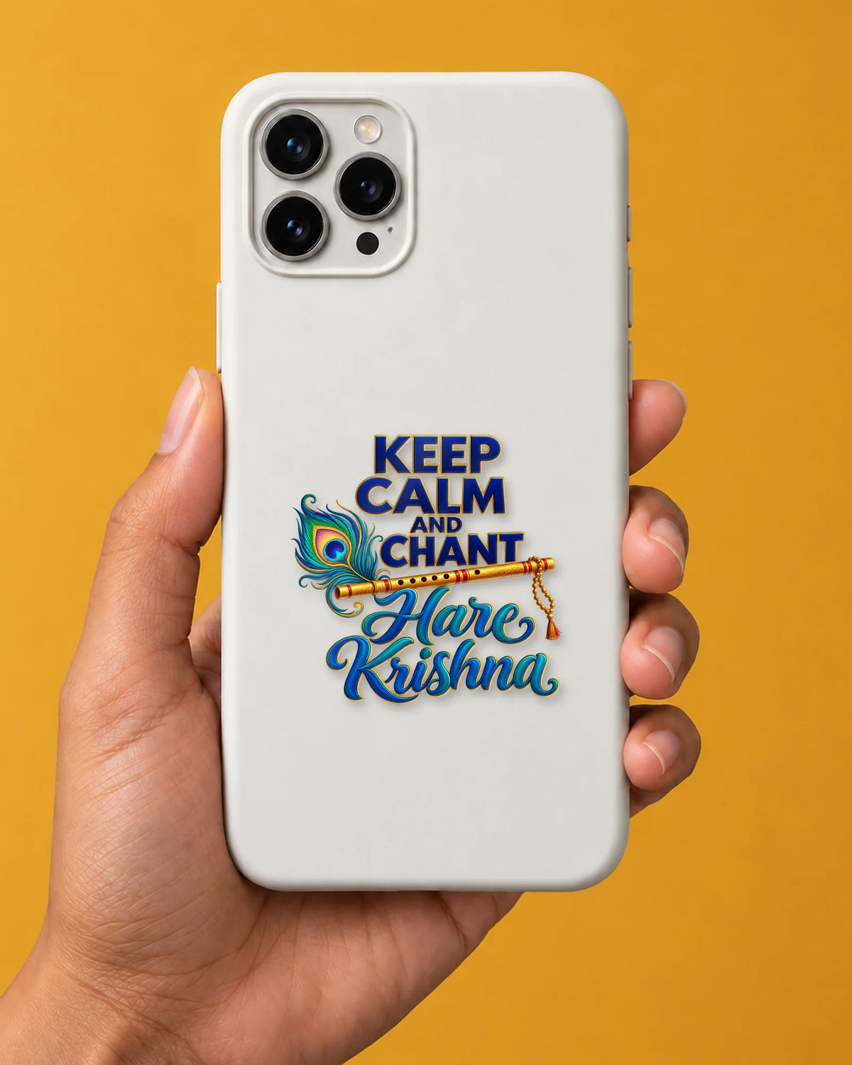 Keep Calm Chant Hare Krishna hard surface patch mockup