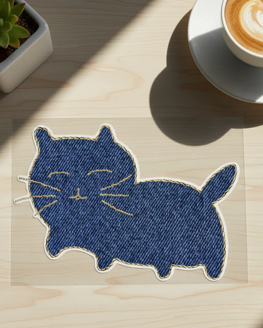 Indigo Kitty | Iron-on Patch | Cosmic Threads