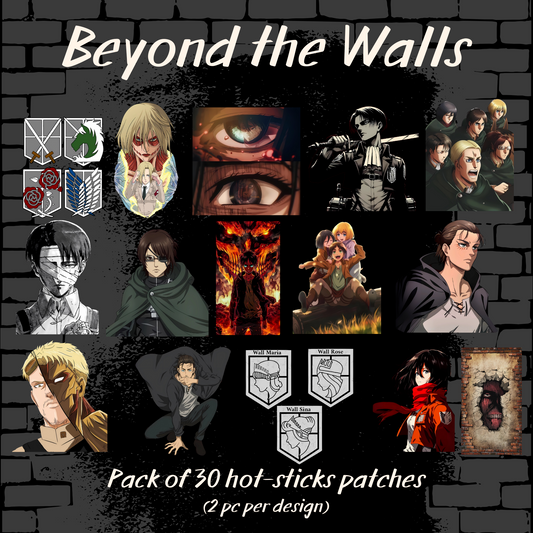 🆕 Beyond the walls | Pack of 30 Hot-Sticks | Iron on patches