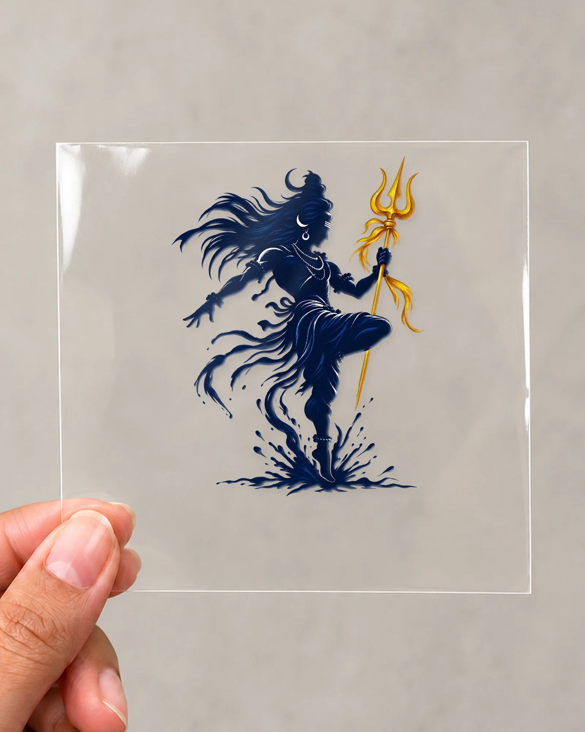 Tandav Trishul hard surface patch on clear film