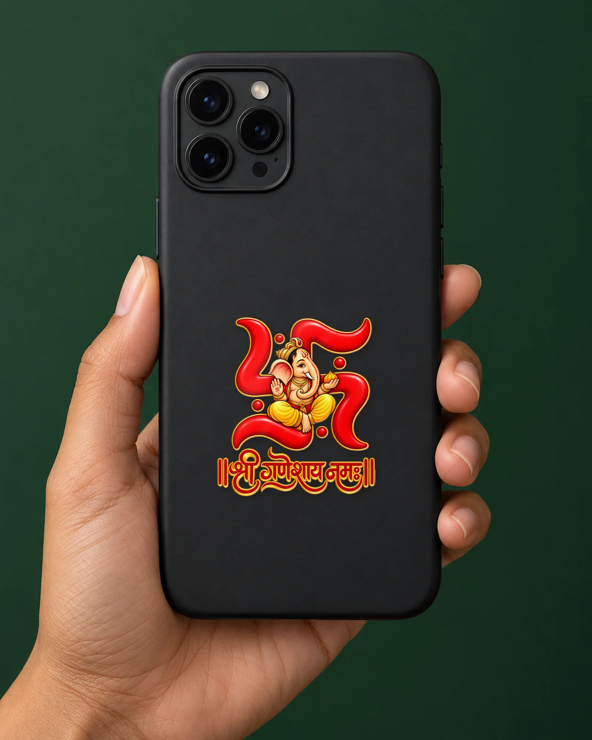 Swastik Ganesha hard surface patch mockup